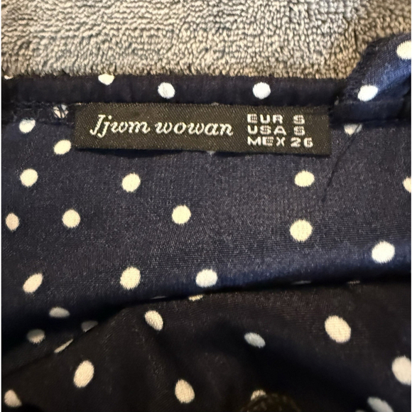 Jjwm woman WOMEN'S BLUE with WHITE POLKA DOT CAMI DRESS SIZE SMALL Summer - Picture 10 of 14